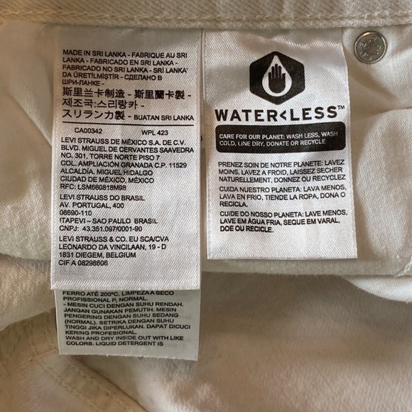 Levi's Wedgie Straight custom Embellished Jeans White one of a kind 33905 - Picture 13 of 16